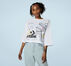 Notebook Doodle Oversized Cropped T-Shirt White