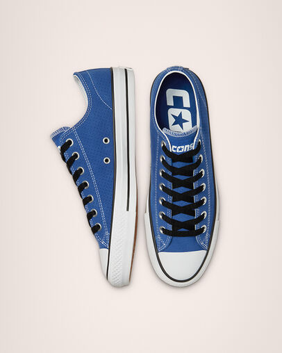 CONS CTAS Pro Perforated Suede Rush Blue/Black/White, Top and Side View