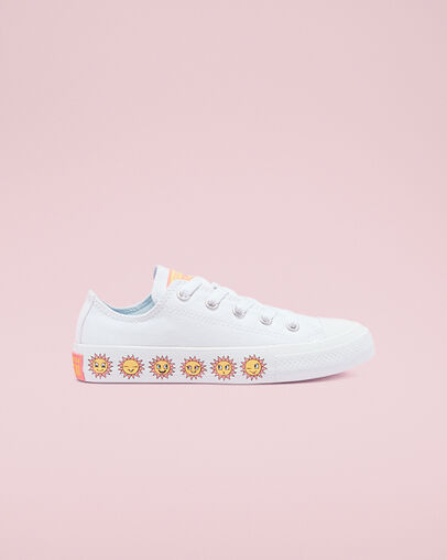 Chuck Taylor All Star Sun Graphic White/Chambray Blue/Pink Gaze, Outer Side View
