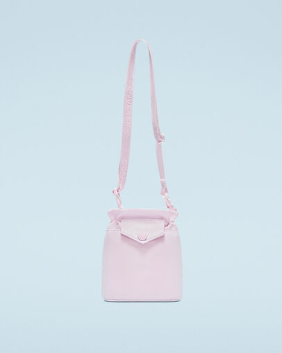 D&eacute;couvrez le mini sac seau bandouli&egrave;re Mousse rose, Back View