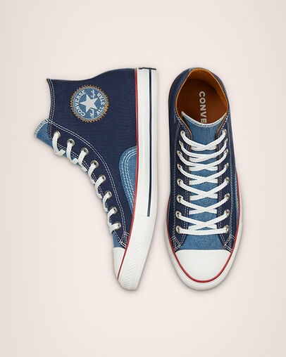 Indigo Boro Chuck Taylor All Star Azul marino medianoche/Blanco vintage, Top and Side View