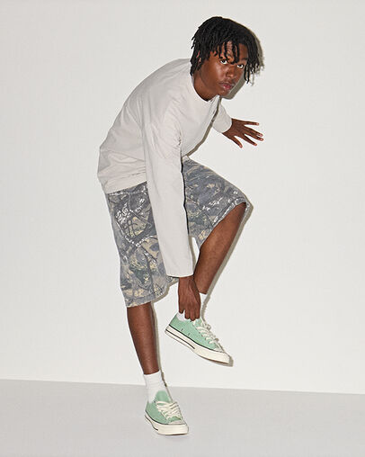 Chuck 70 Vintage Canvas Thyme Again Green/Egret/Black, On Foot Shot 1