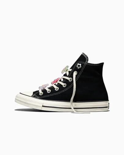 Chuck Taylor All Star Floral Charms Black/Egret/Cherry Balm, Inner Side View