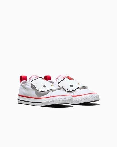 Converse x Hello Kitty And Friends Chuck Taylor All Star One Strap White/White/Red, Top and Side View