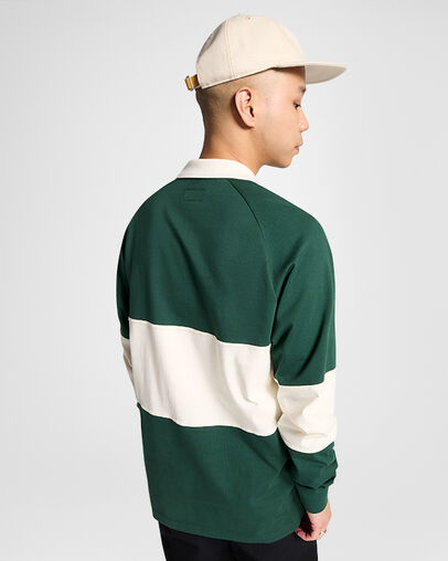 Marquis Retro Rugby Polo Green Envy, Full Body View