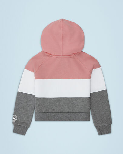 Pull-over hoodie Colorblock Rose c&ocirc;tier, Back View