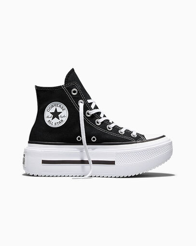 Chuck Taylor All Star Lift Double Stack Platform Canvas Black/White/Black, Outer Side View