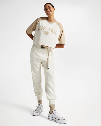 Retro Cropped T-Shirt Converse Egret, Back View