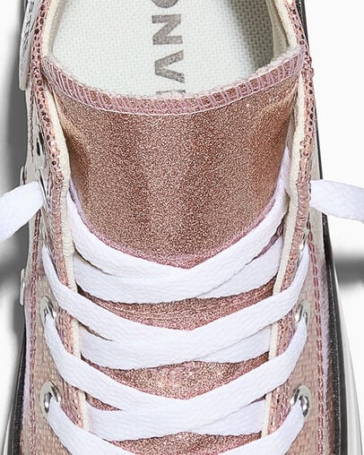 Chuck Taylor All Star EVA Lift Platform Glitter Apricot Red/White/Black, Detail Angle View