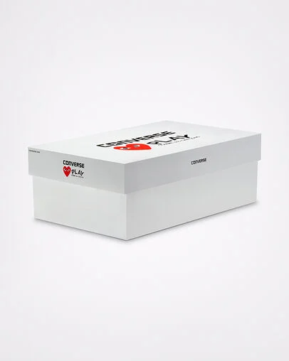 Converse x Comme des Gar&ccedil;ons PLAY Chuck 70 Milk/White/High Risk Red, Detail Angle View