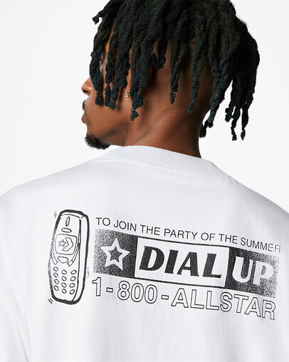 Feel The Beat Graphic Tee White, Detail View