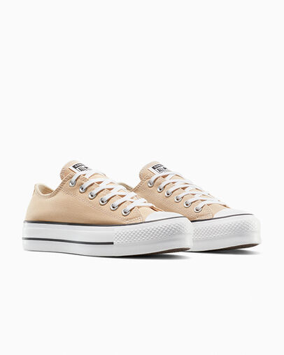 Chuck Taylor All Star Platform Canvas Duna de playa/Blanco/Negro, Top and Side View