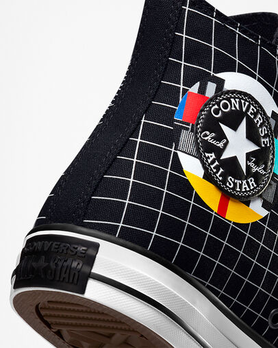 Chuck Taylor All Star Color Grid Vintage White/Multi/Warm Tan, Detail Angle View