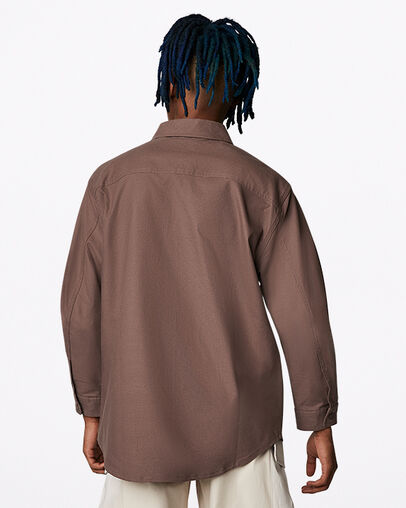 Carpenter Pocket Button Down Shirt met lange mouwen Brazil Nut, Back View