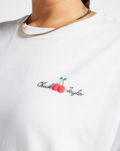 Oversized Cherry T-Shirt White, Detail View