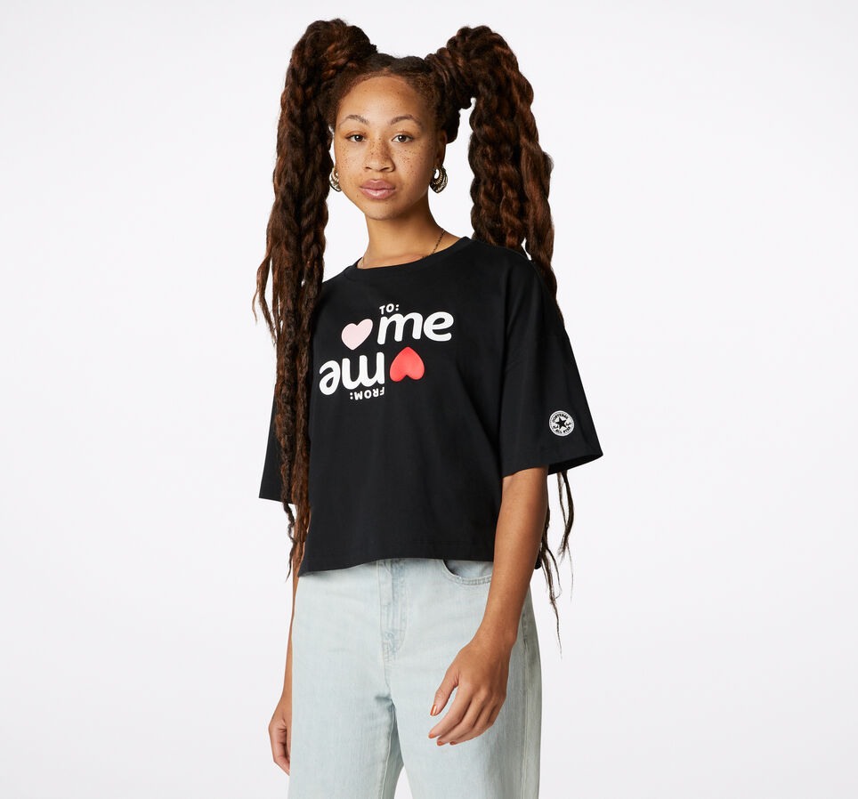 T-shirt ample imprim&eacute; Love Me Noir Converse