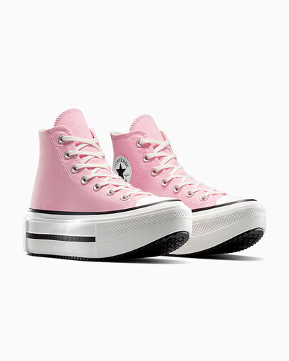 Chuck Taylor All Star Lift Double Stack Platform Canvas Calambre medusa claro/Garza, Top and Side View