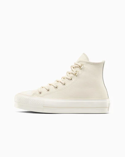 Chuck Taylor All Star Lift Platform Glam Leather Light Dune/Light Dune/Egret, Inner Side View
