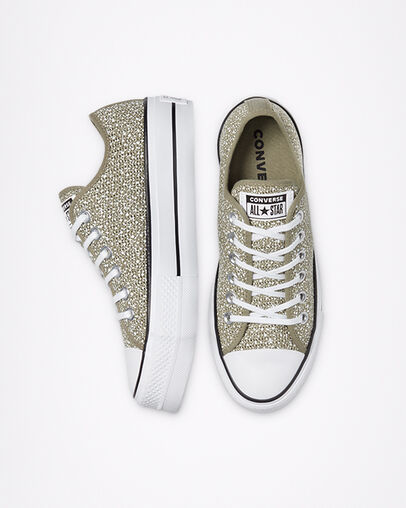Chuck Taylor All Star Lift Platform Breathable Light Field Surplus/White, Top and Side View