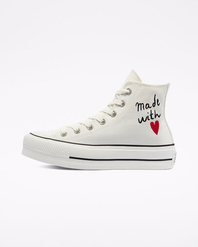 Love Thread Platform Chuck Taylor All Star Blanco vintage/Garza/Negro, Inner Side View