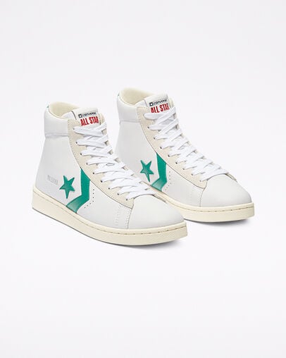 Pro Leather White/Court Green/Egret, Angled View