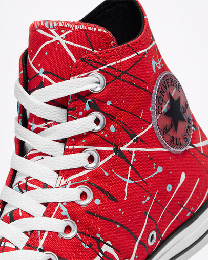 Chuck Taylor All Star Archive Paint Splatter University Red/White/Black, Detail Angle View