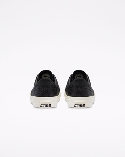 Converse CONS Croc Emboss One Star Pro Noir/Aigrette/Miel gomme, Heel View
