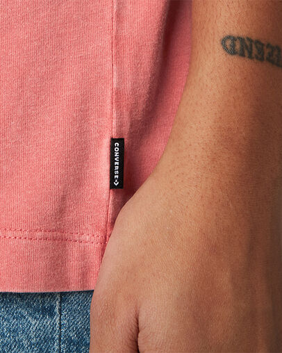 Tee-shirt Vintage Wash Heart Oversized Terre cuite rose, Detail View