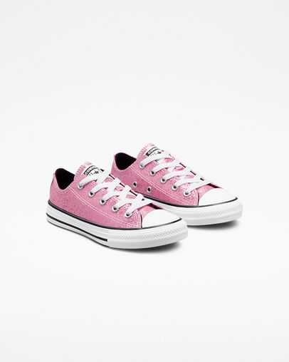 Chuck Taylor All Star Glitter Rosa/Rosa extremo/Negro, Angled View