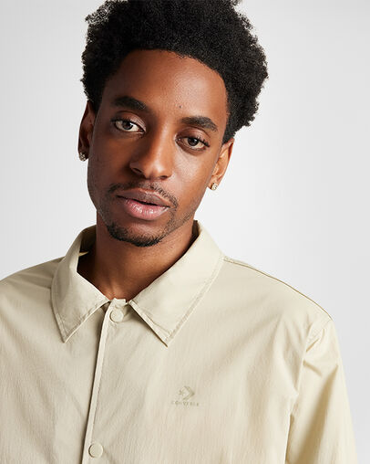 Ultra-Lightweight Andover Coaches Jacket Kaki p&acirc;le, Detail View