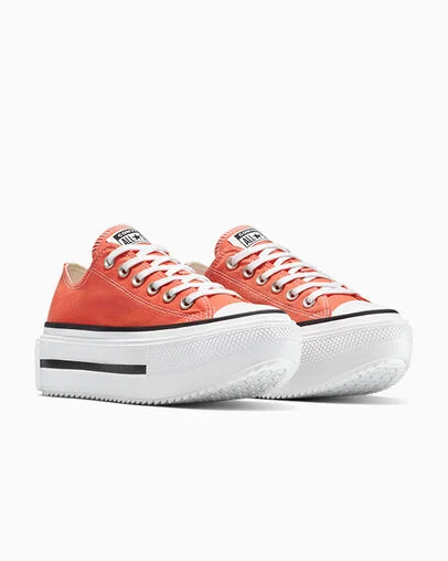 Chuck Taylor All Star Lift Double Stack Platform Canvas Vermillion Red/Weiß/Schwarz, Top and Side View