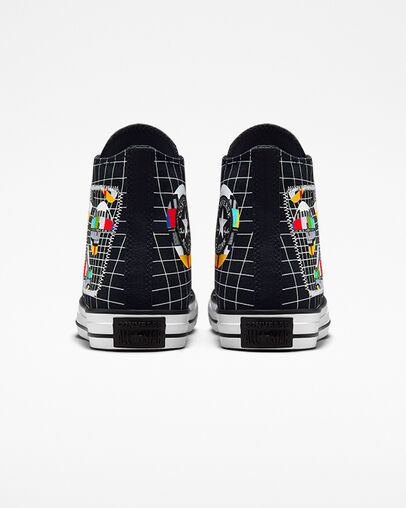 Chuck Taylor All Star Color Grid Vintage White/Multi/Warm Tan, Heel View