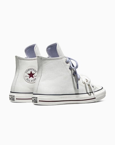 Chuck Taylor All Star Retro Leather Vintage White/Deep Bordeaux, Heel View