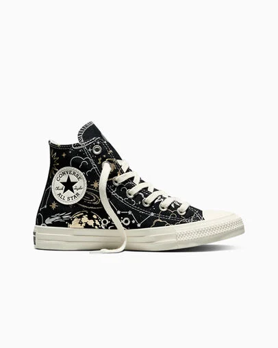 Chuck Taylor All Star Cosmic High Top Black/Silver/Gold, Outer Side View