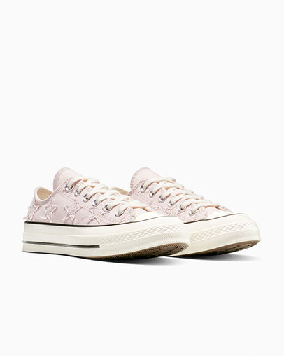 Chuck 70 Archive Stars Shy Flamingo/Egret/Black, Top and Side View