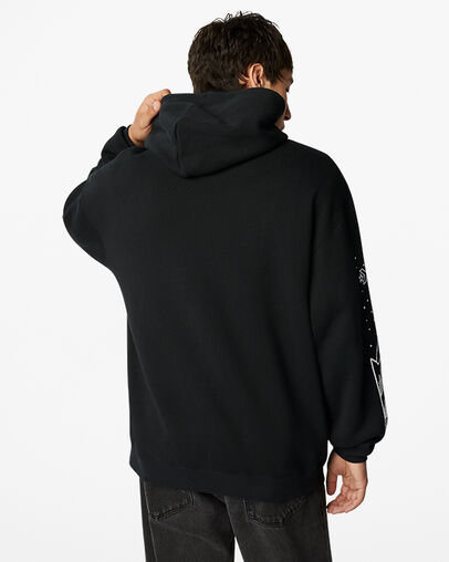 Sudadera con capucha estampada para exteriores Negro, Back View
