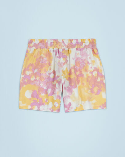 Washed Floral Cotton Shorts Beyond Pink, Back View