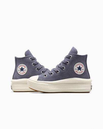 Chuck Taylor All Star Move Platform Suede Lavender Ash/Egret, Detail Angle View