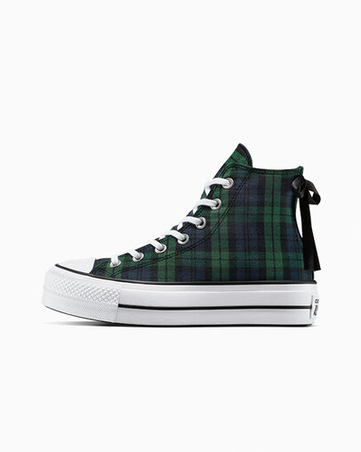 Chuck Taylor All Star Lift Platform Plaid Navy/Black/White, Inner Side View