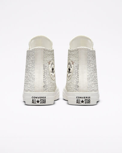 Chuck Taylor All Star Metallic Shimmer Vintage White/Silver, Heel View