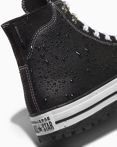 Chuck Taylor All Star City Trek Waterproof Boot Black/White/Silver, Detail Angle View