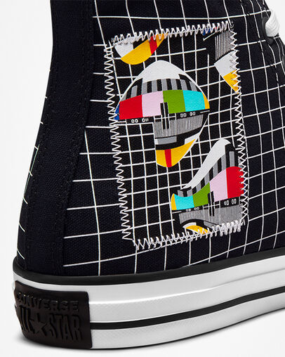 Chuck Taylor All Star Color Grid Vintage White/Multi/Warm Tan, Detail Angle View