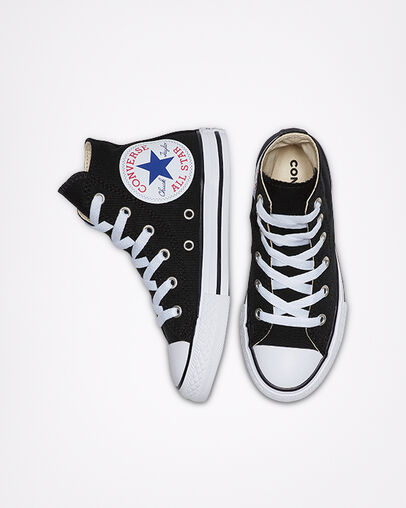 Chuck Taylor All Star Oversized Logo High Top Black/White/Black, Top and Side View