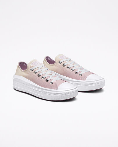 Chuck Taylor All Star Move Platform Ombre Egret/Pale Amethyst/White, Angled View