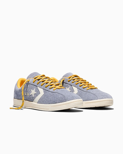 All Star Classic Trainer Suede Thunder Whale Grey/Gold Palm/Egret, Top and Side View