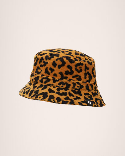 Fleece-Bucket-Hat mit Leopardenmuster Wheat Leopard Aop, Front View