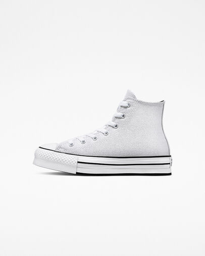 Chuck Taylor All Star Lift Platform Glitter Wei&szlig;/Silber/Pink, Inner Side View