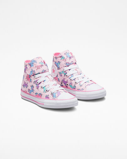 Chuck Taylor All Star Easy-On Unicorns Pink Foam/Pink/University Blue, Angled View