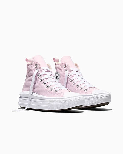 Chuck Taylor All Star Move Platform New Found Bloom/White/Black, Top and Side View