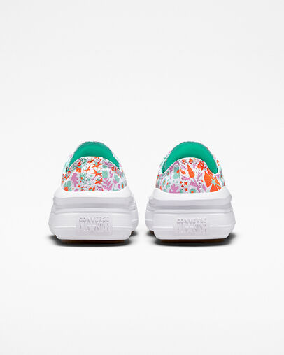Chuck Taylor All Star Move Platform Paper Floral White/Bold Mandarin/Light Dew, Heel View